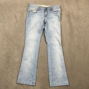 Tyte Jeans Women 9 Light Wash Bootcut Denim Y2K Embroidered Rhinestone Low Rise